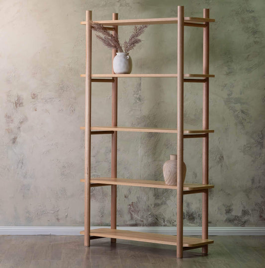 Timber Bookshelf Ahura Custom Bookshelf & Plant shelf 5 tiers & open Display Unit