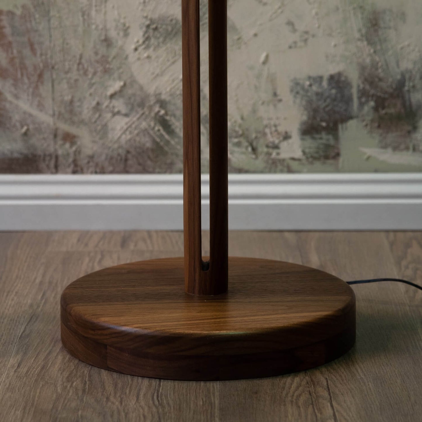 The Ring Floor Lamp Handmade in American Black Walnut