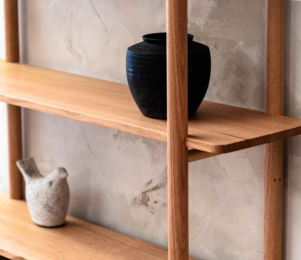 Ahura Solid Oak Bookshelf Natural Finish