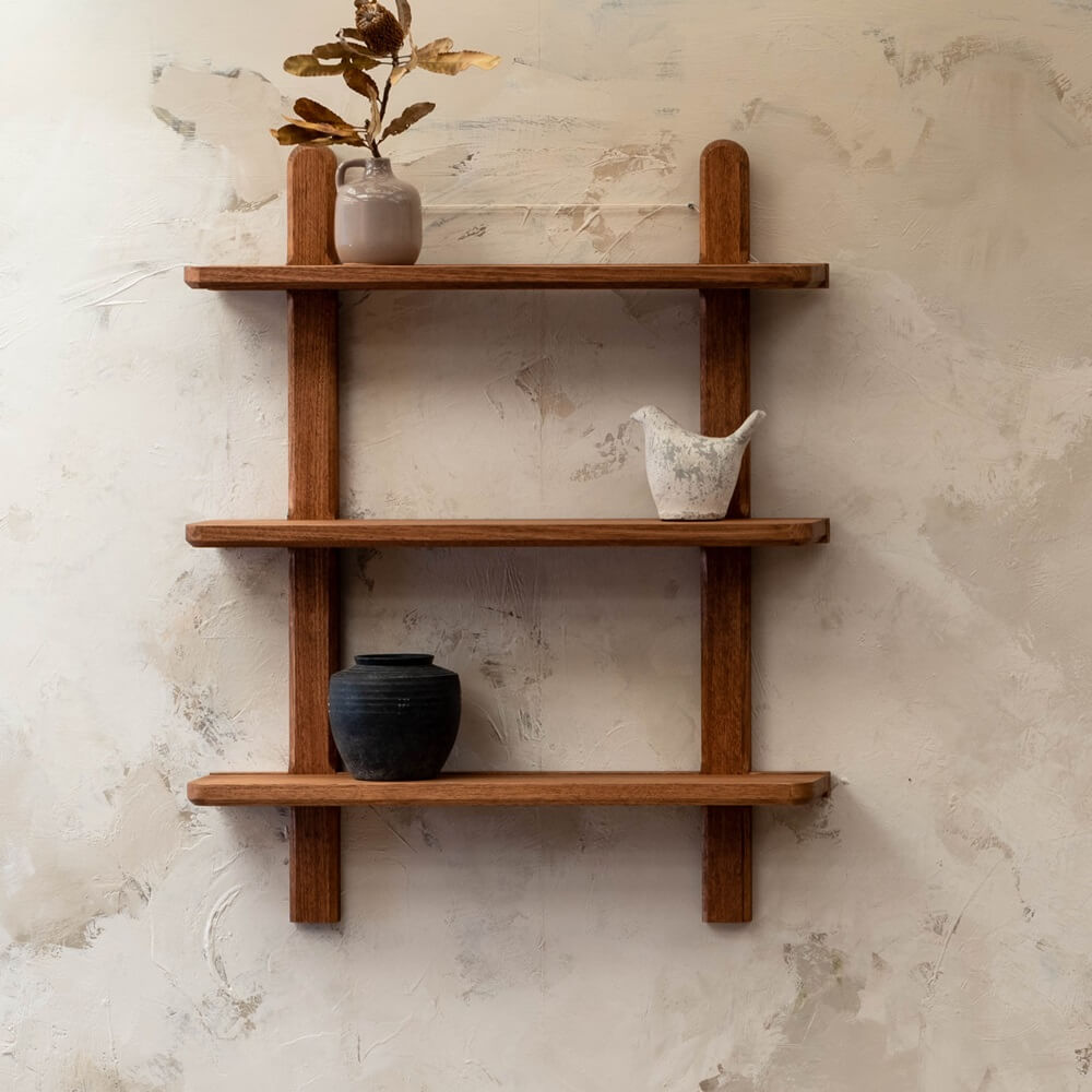 walnut wall bookshelf