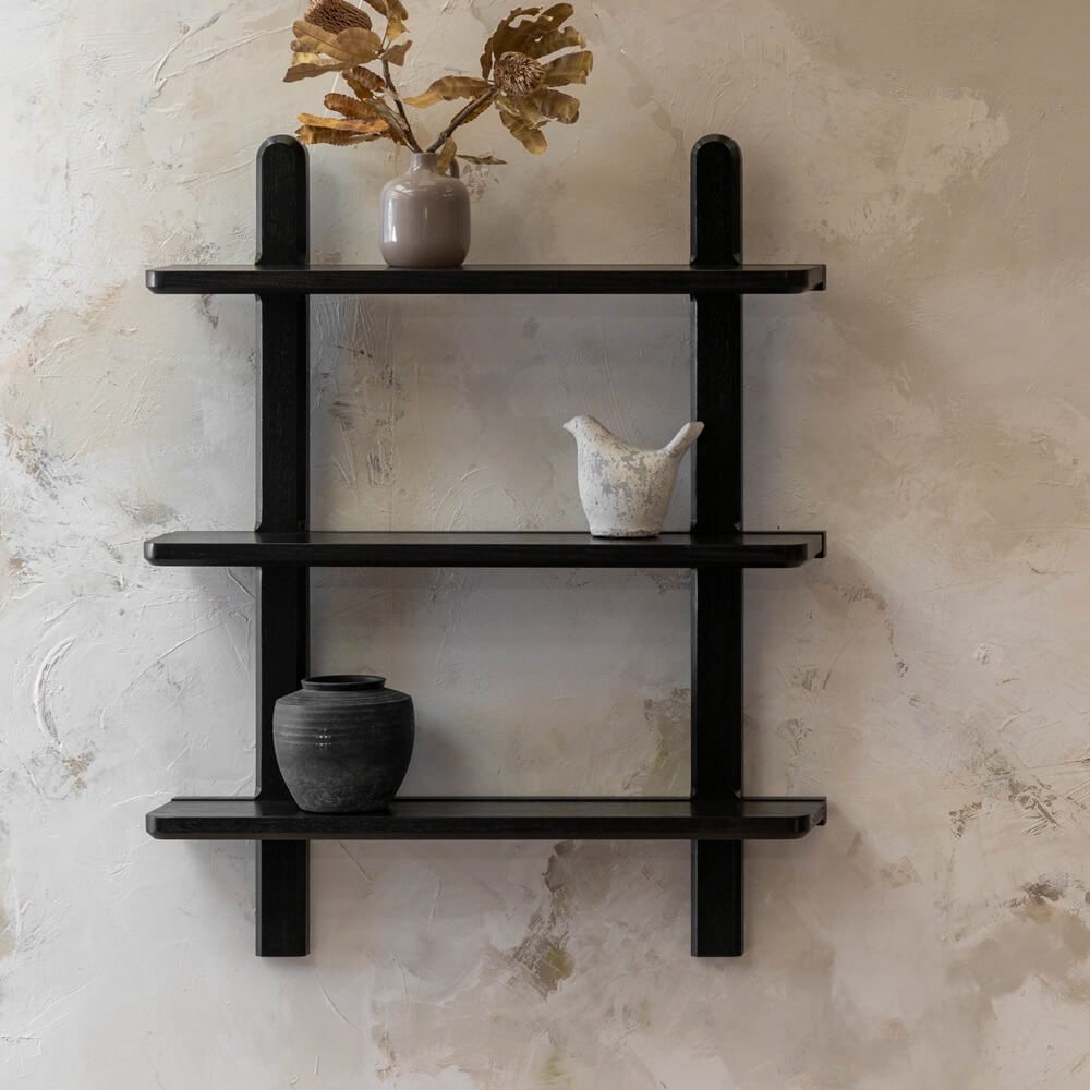 Conto Black Wall Shelves