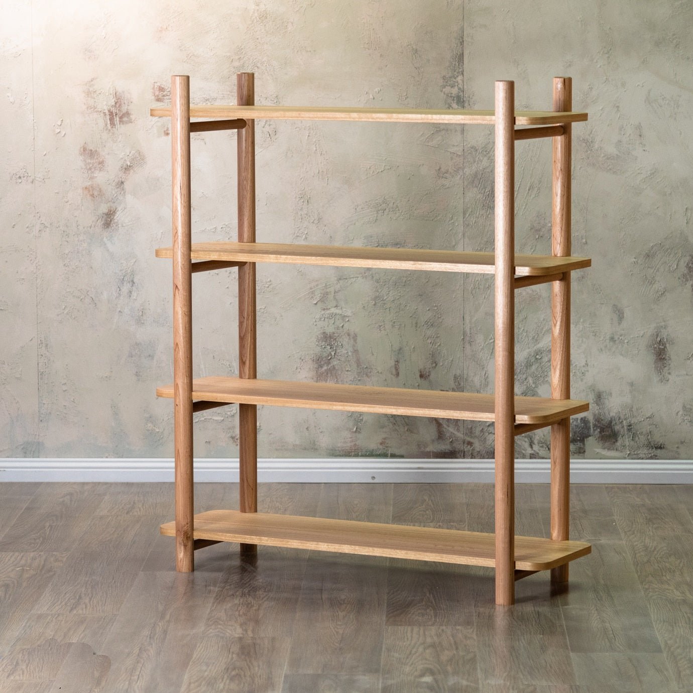  Display Unit Ahura Natural Oak timber bookshelf 4 tiers