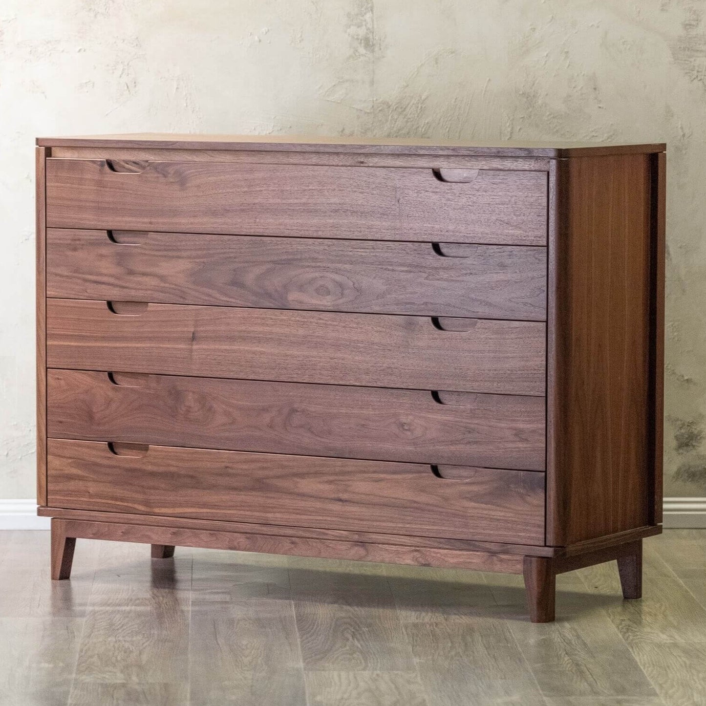 Walnut chest of drawers and Dresser Table