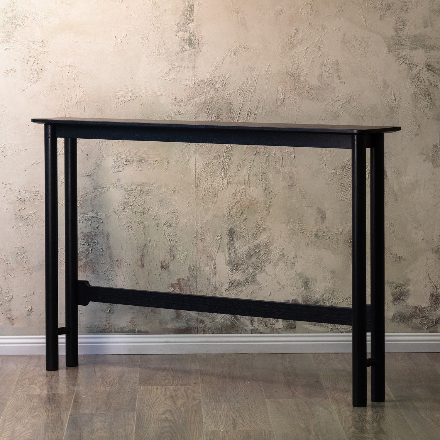 narrow black hallway table
