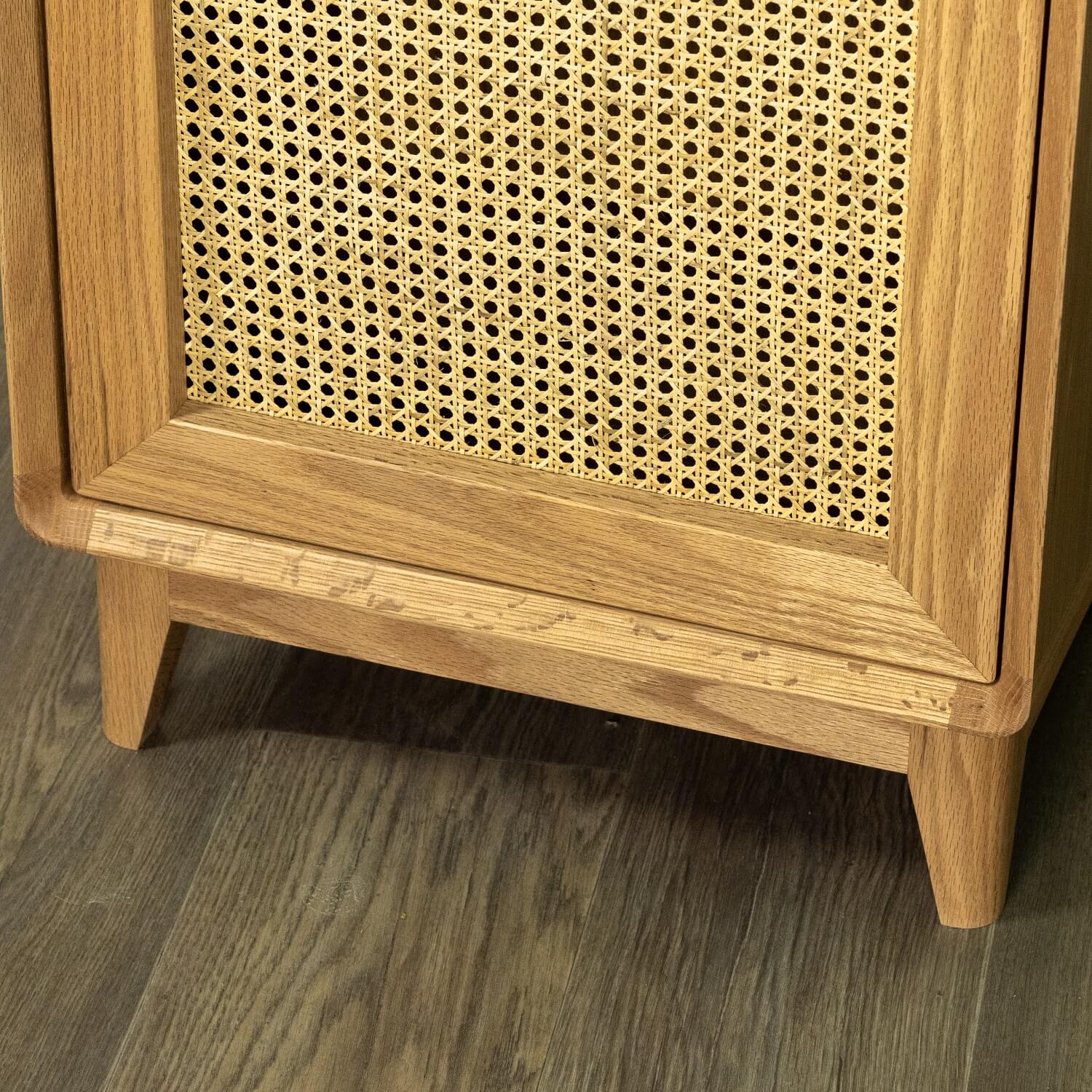 Sevda Cupboard with Rattan Doors Handmade in American Oak