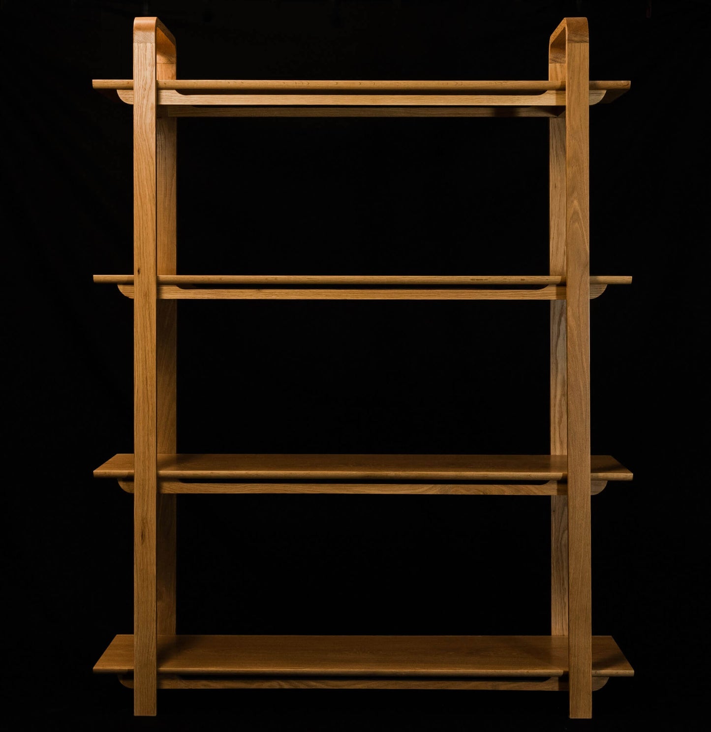 Backless shelf | American Oak timber display unit